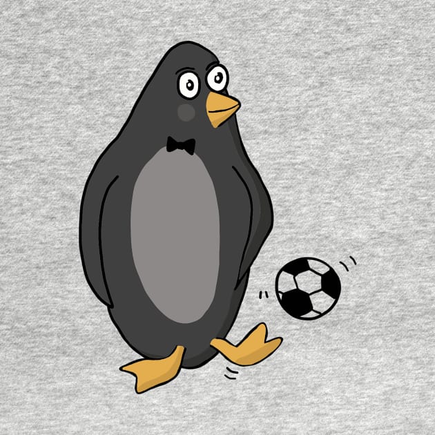 Cute Cartoon Soccer Penguin by gloobella